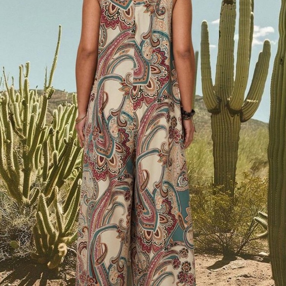 Bohemian Paisley Jumpsuit - Picture 4 of 5